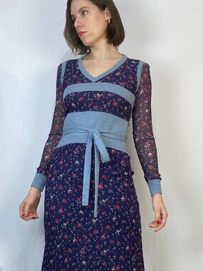Vintage CACHAREL Whimsical SILK Dress -- Small